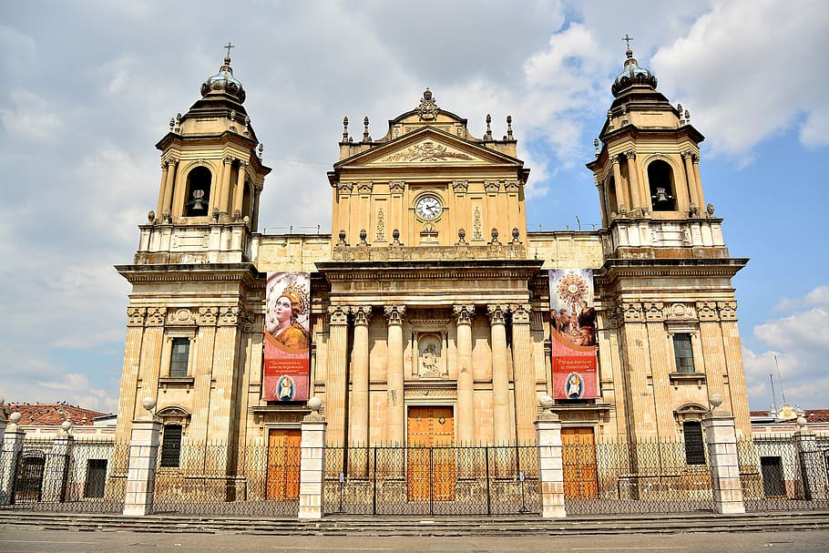 Park, Central, Central, City, Guatemala, Church, cathedral, HD wallpaper