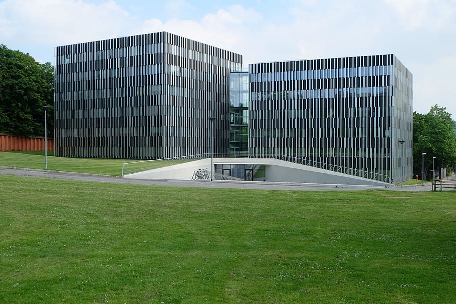 architecture, rwth-aachen, cubic shape, high school building, HD wallpaper