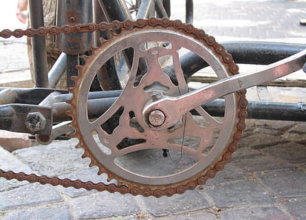 bicycle, rusty, metal, old, bike, chain, wheel, transportation HD wallpaper