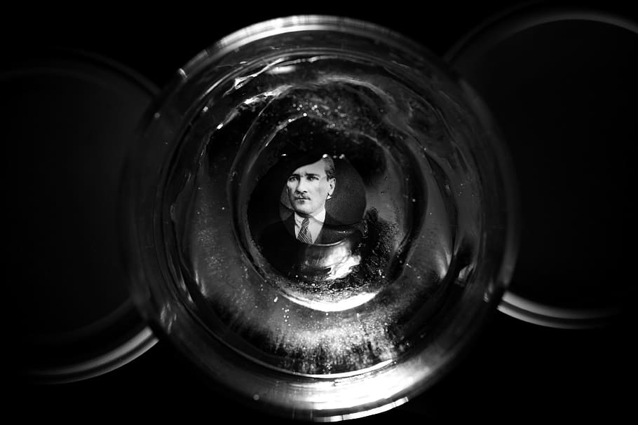 grayscale photo of man portrait photo, Atatürk, Mustafa Kemal, HD wallpaper