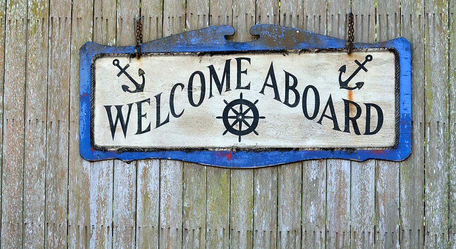 welcome aboard wall decor, sign, greeting, vintage, grunge HD wallpaper