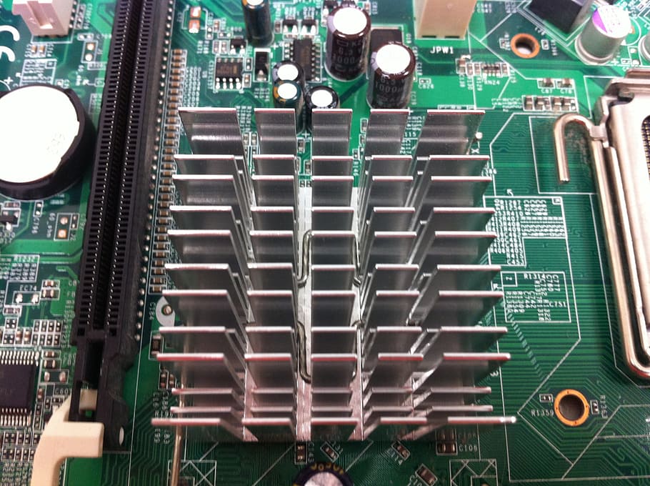 motherboard, heat sink, computer, computer chip, circuit board, HD wallpaper