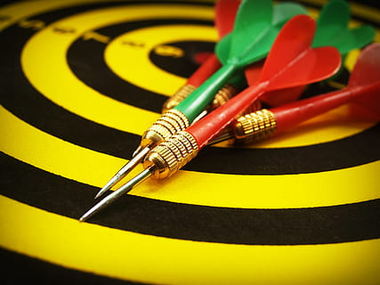 assorted-color darts low light photo, target, goal, aiming HD wallpaper