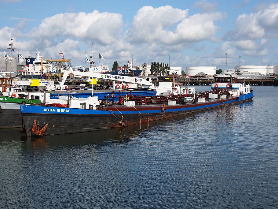 aqua iberia, ship, vessel, port, rotterdam, harbor, dock, freight, HD wallpaper