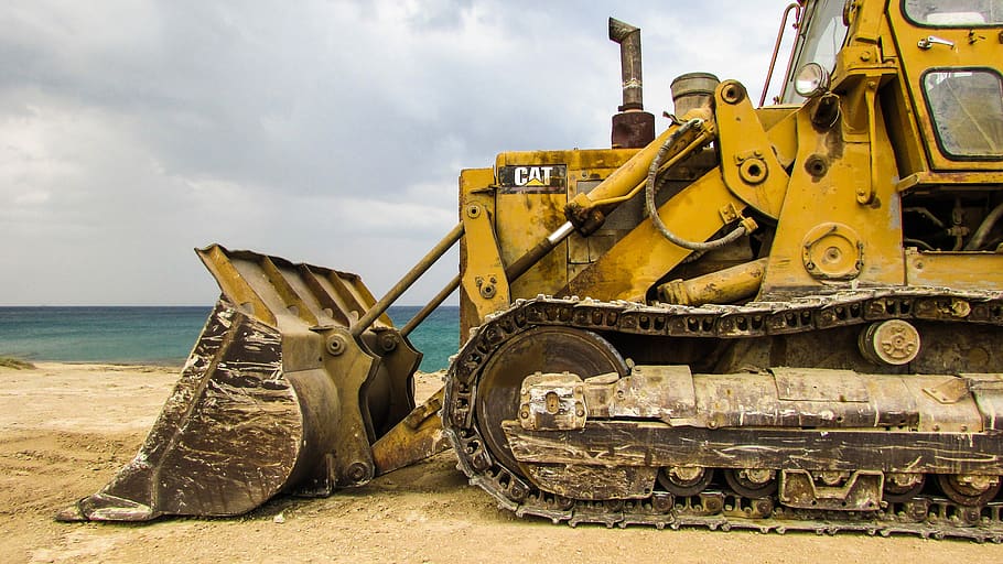 bulldozer, heavy machine, construction, vehicle, excavator, HD wallpaper