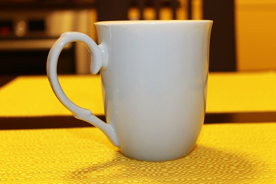 white mug, cup, tea cup, kitchen, drink, coffee, hot, black HD wallpaper
