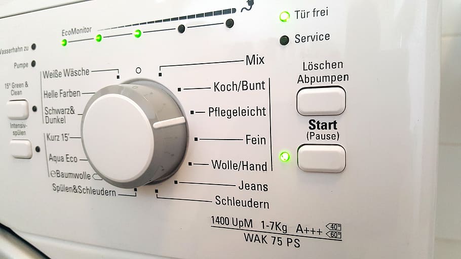 white and gray washing machine control knob, easy to clean, cleanliness, HD wallpaper