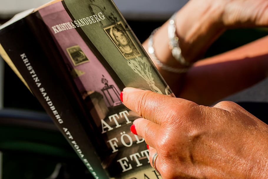 book, reading, hands, nails, red, jewelry, book title, human hand HD wallpaper