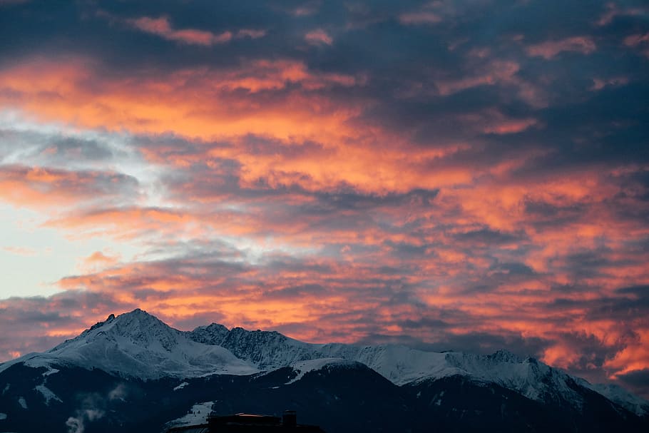 nature, landscape, mountains, summit, peaks, snow, sky, horizon HD wallpaper
