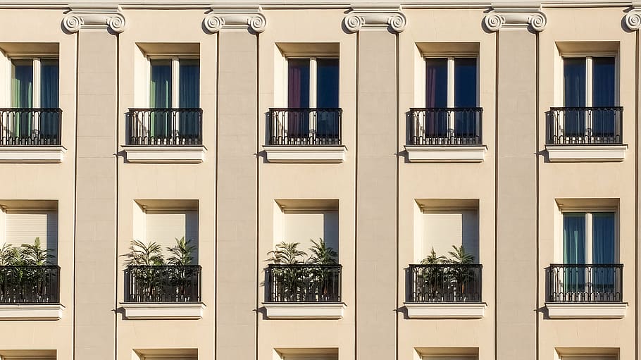 architectural photography of building, spain, madrid, facade HD wallpaper