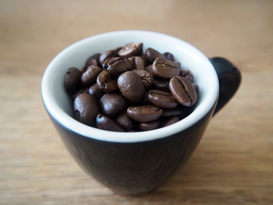 coffee, coffee cup, beans, cafe, drink, coffee beans, caffeine HD wallpaper