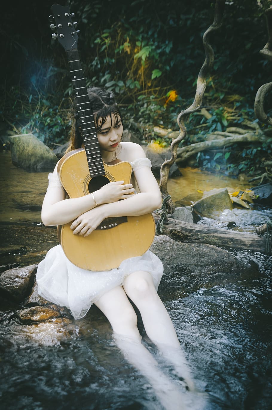 HD wallpaper: girl, guitar, lonely, sad, princess, streams, wild, the  jungle | Wallpaper Flare