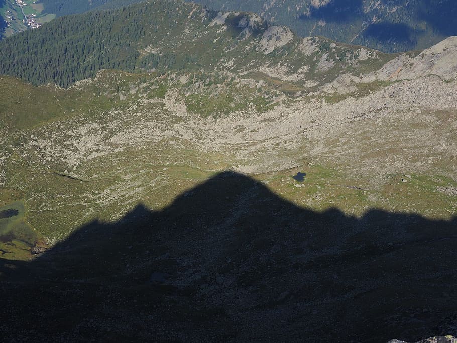 hispanic, shadow, mountain shadow, jaufenspitze, alpine, sarntal alps HD wallpaper