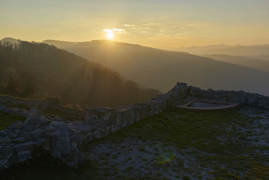 Wall, Desolate, Castle, autumn, desolate castle, selected, the sky HD wallpaper