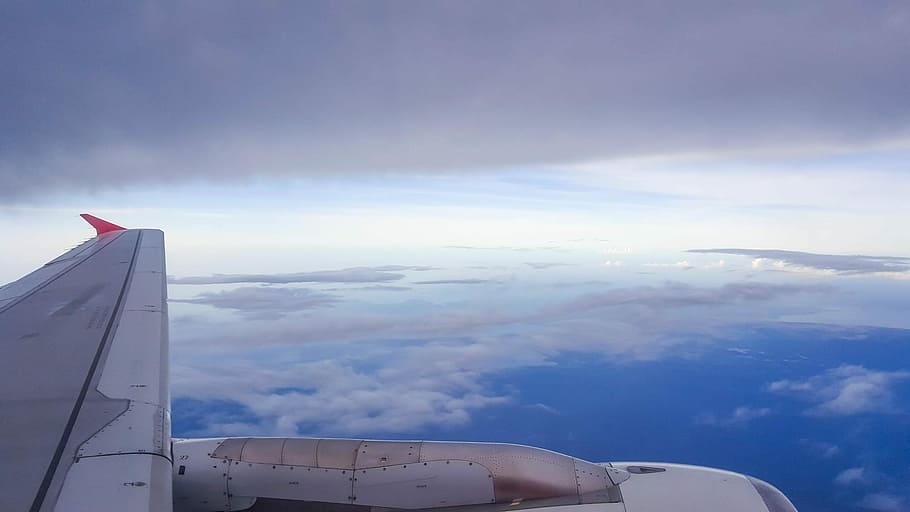 Sky, Airplane, Clouds, Skyline, Travel, fly, transportation HD wallpaper