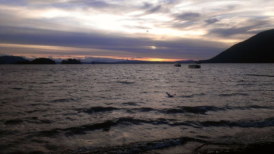 sunset, lican, ray, sky, water, cloud - sky, sea, scenics - nature HD wallpaper