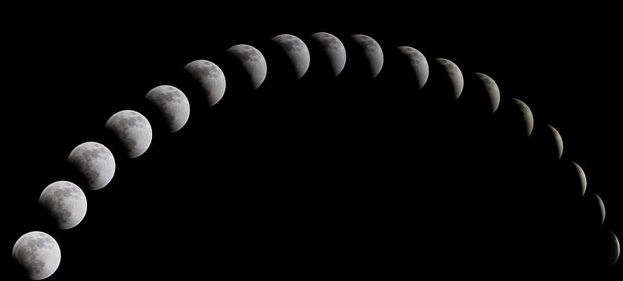 moon illustration, a total solar eclipse, the night sky, super moon HD wallpaper