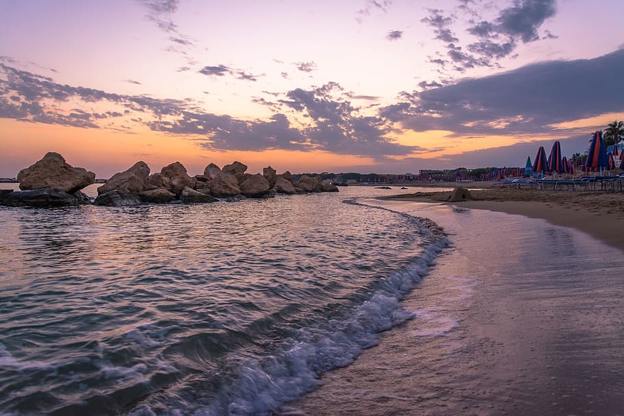 sunset, goodbye, beach, summer, sea, sky, water, beauty in nature HD wallpaper