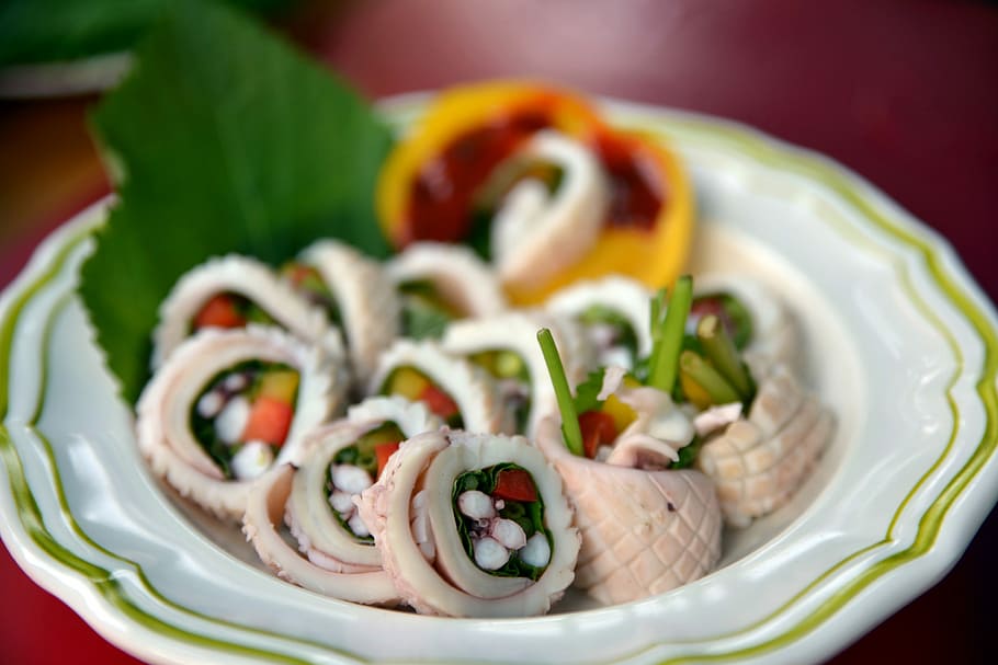 Cooking, Squid, Vegetable, Vegetables, food photography, korean food HD wallpaper