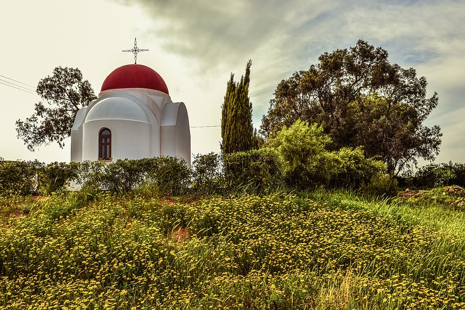 chapel, spring, church, religion, christianity, landscape, countryside