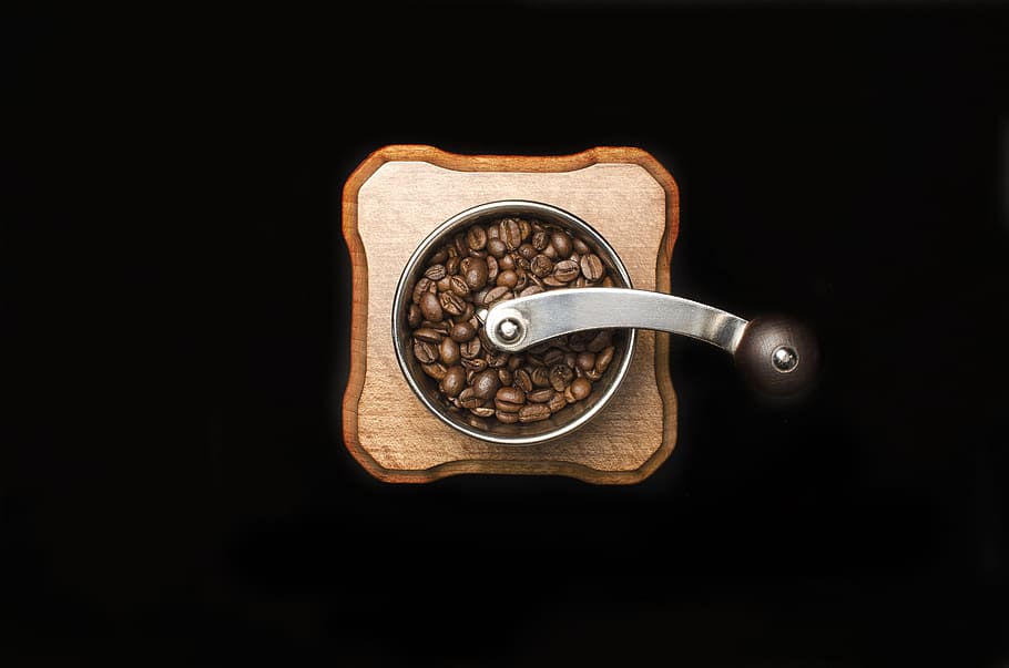 coffee, bean, seed, brown, black background, indoors, studio shot HD wallpaper