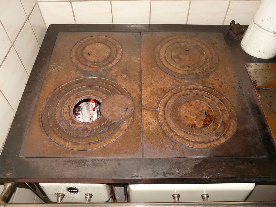 hot plates, fire, open, cook, oven, stove, fireplace, old, white HD wallpaper