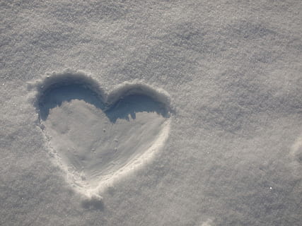 heart shape on snow field, Winter, Draw, Love, romantic, snow heart HD wallpaper