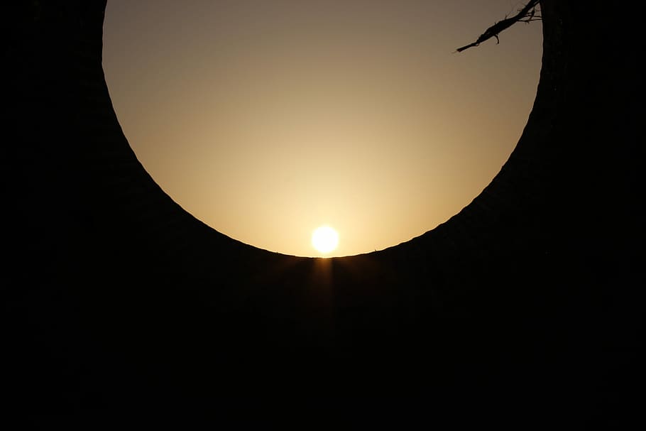 Silhouette, Sunset, Dawn, Nature, Sky, astronomy, no people HD wallpaper