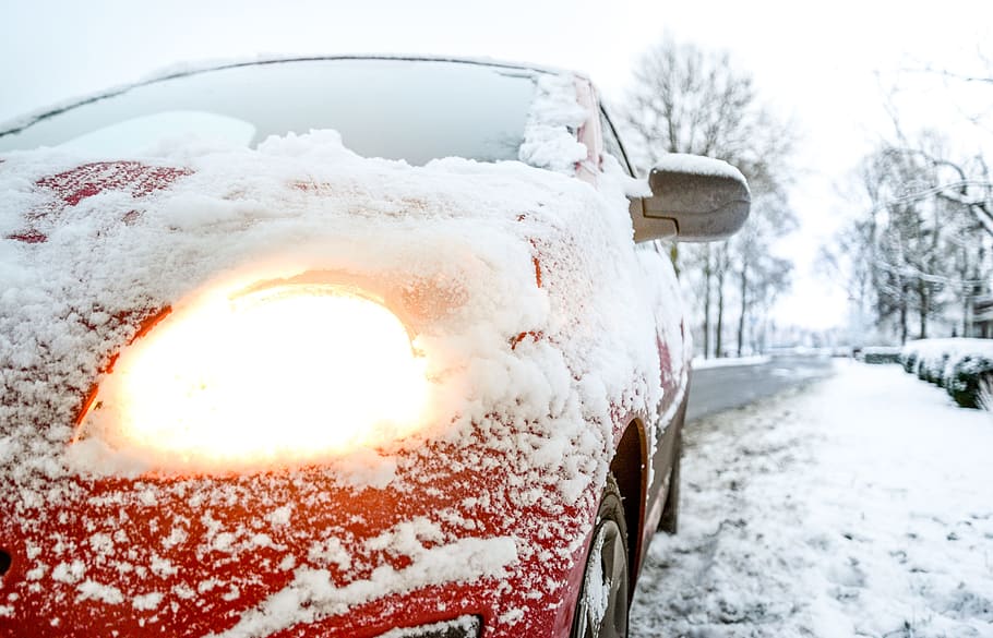 car, light, snow, weather, winter, cold, road, travel, drive HD wallpaper