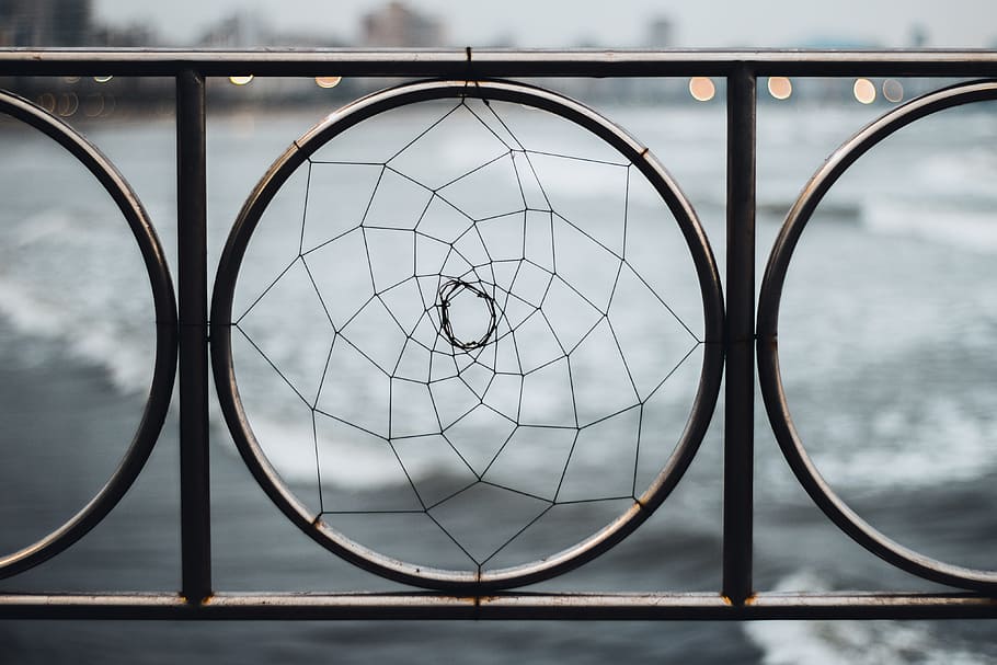 Close-up Photography of Railing, beach, blur, bokeh, design, fence HD wallpaper