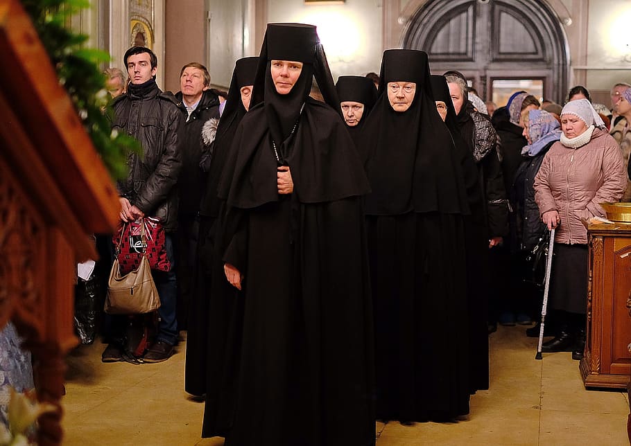 Orthodoxy, Monastery, Service, standing, men, adult, large group of people HD wallpaper