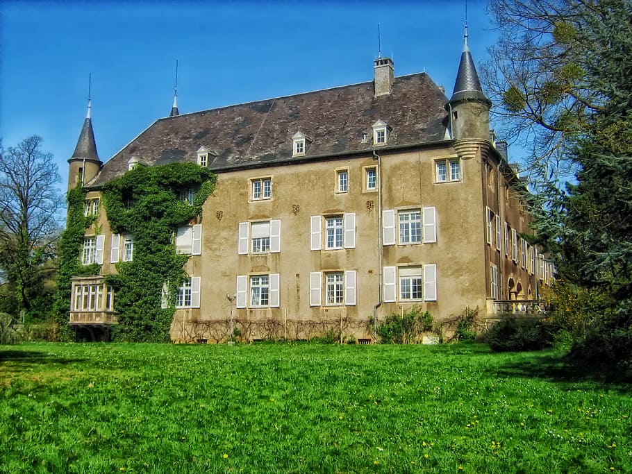 differdange castle, luxembourg, landmark, historic, architecture HD wallpaper