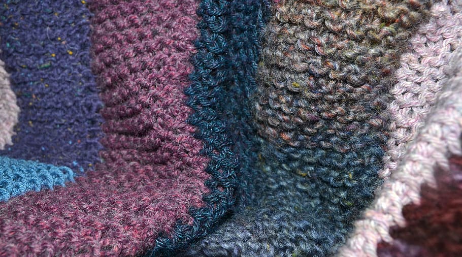 Quilt, Yarn, Knitted, Blanket, Colorful, backgrounds, full frame HD wallpaper