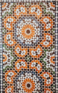Moroccan Mosaic Tiles, white and multicolored floral rug, pattern HD wallpaper