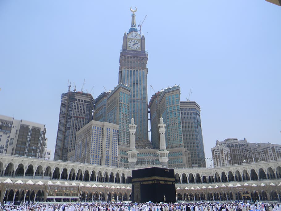 Kaaba Mecca, al abrar mecca, architecture, building, hotel, saudi arabia, HD wallpaper