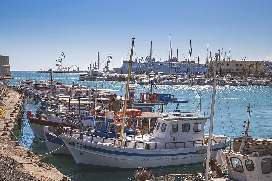 white yacht, Harbour, Dock, Port, Ship, Boat, Fishing, fishermen HD wallpaper