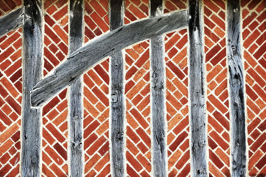 brick, timer, half timbered, wall, old, medieval, tudor, history HD wallpaper