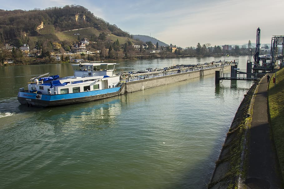 motor tanker, frachtschiff, create, moored, rhine, rhine cruises HD wallpaper