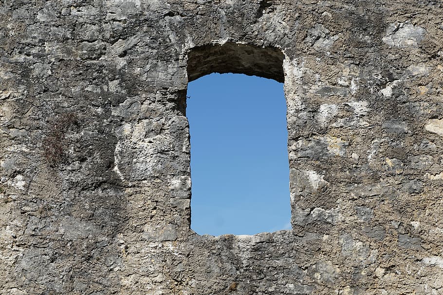 window, ruin, wall, sky, castle, honing mountain, tuttlingen HD wallpaper