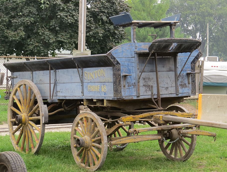 wagon, old, vintage, farm, transportation, mode of transportation HD wallpaper