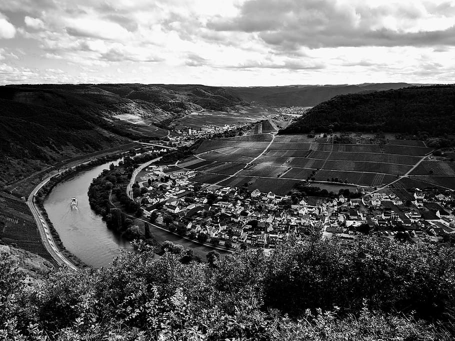 panorama, ernst, bruttig, mosel, vineyards, sky, cloud - sky HD wallpaper