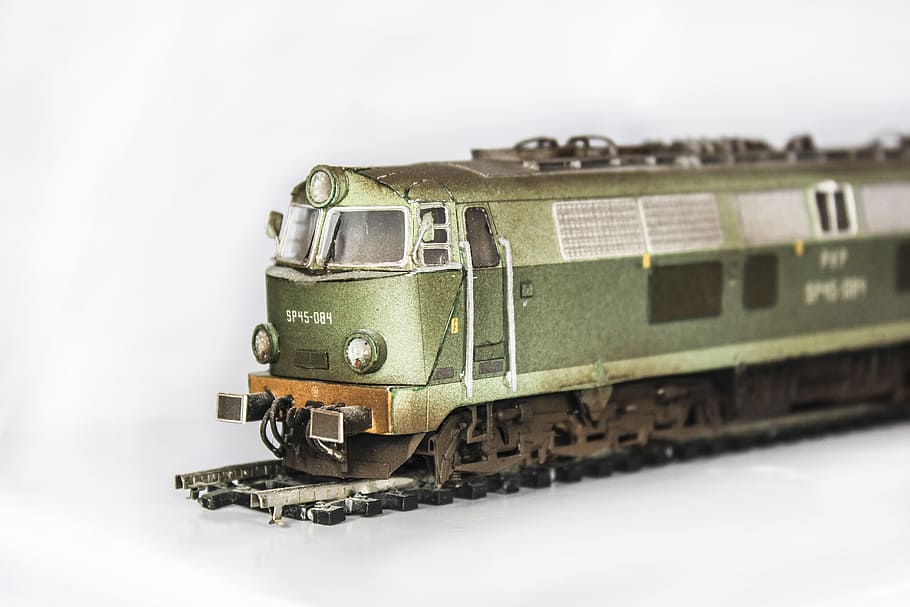 paper model, choo choo train, locomotive, pkp, railway, metal tracks HD wallpaper