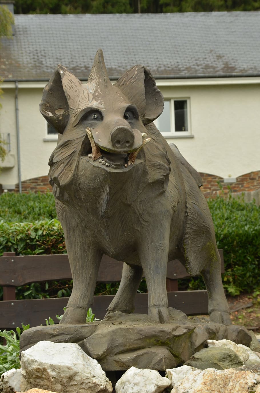 belgium, ardennes, image, statue, hog, wild boar, brass, art HD wallpaper