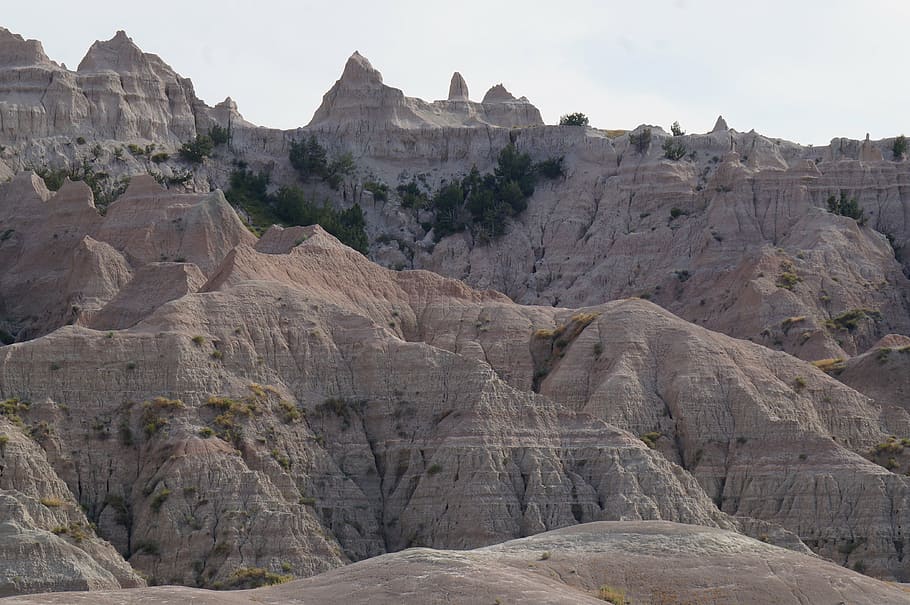 badlands, mountains, desert, landscape, arid, rock, rock - object HD wallpaper