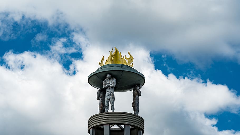 sky, outdoors, travel, cloud, cloud - sky, sculpture, statue HD wallpaper