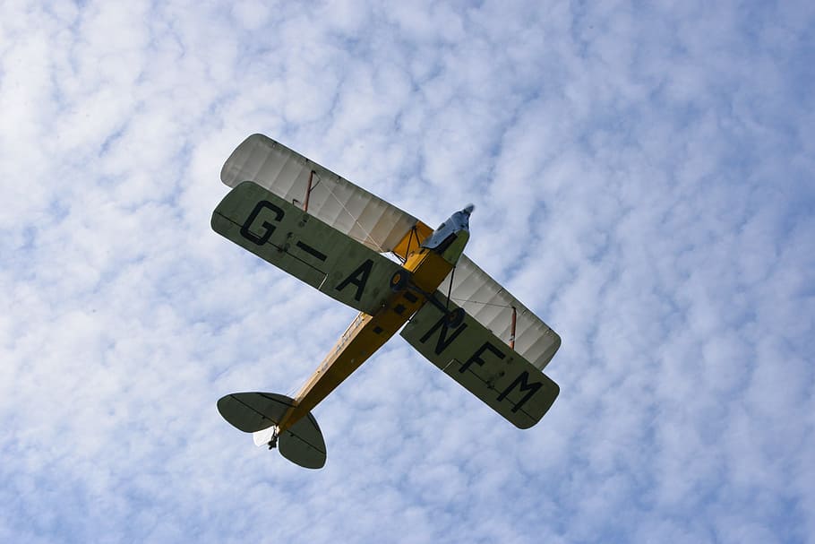 plane, biplane, flying, old plane, airplane, aircraft, flight HD wallpaper