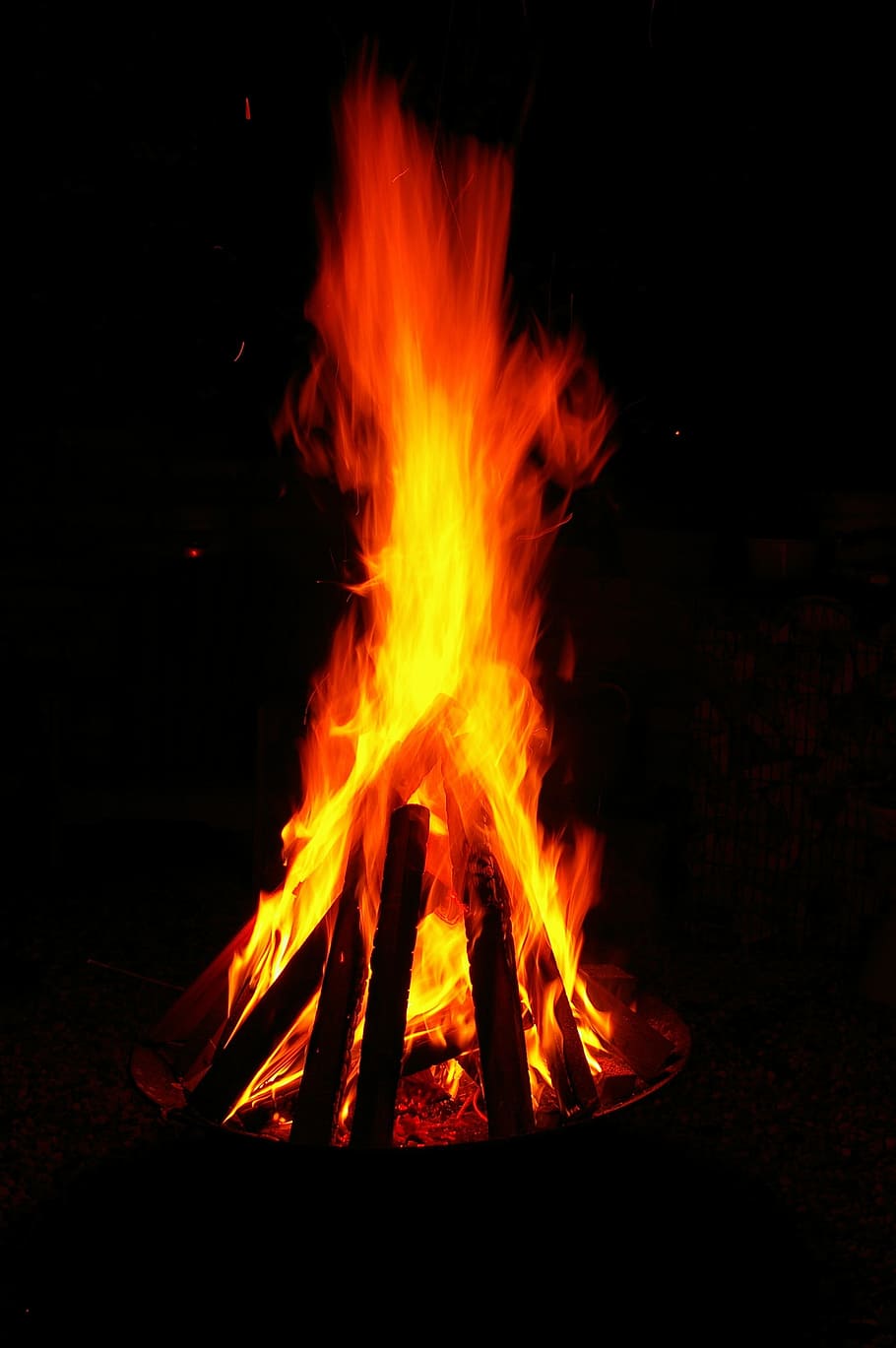 Bowl, Fire, Flame, Burn, Hot, Blaze, fire bowl, garden, grill HD wallpaper