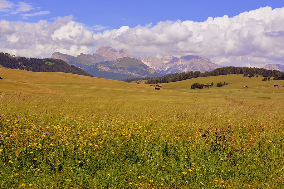dolomites, cloudy, sky, mountains, italy, landscape, environment HD wallpaper
