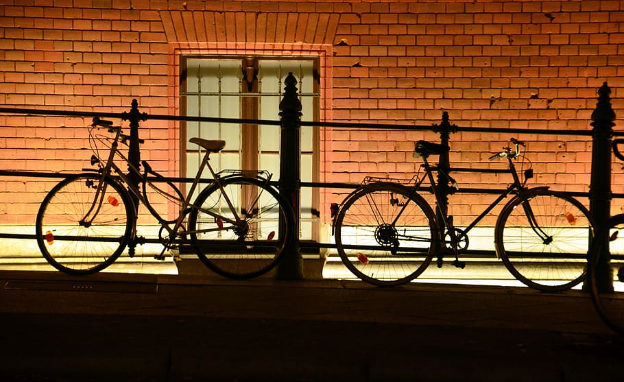 Wall, Bike, Railing, park, turned off, facade, wheel, velo, HD wallpaper