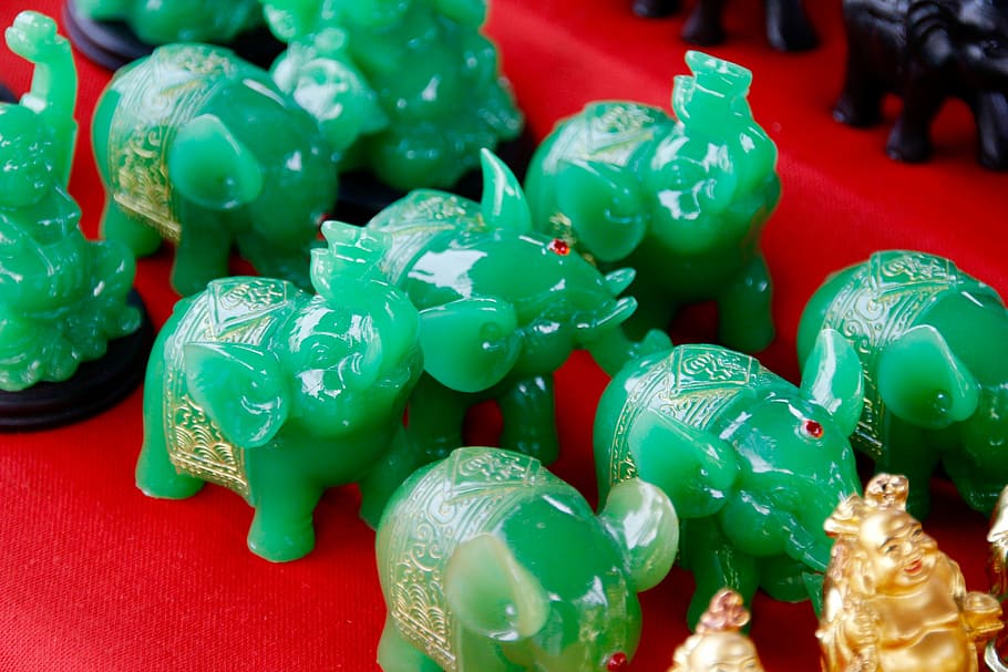 soapstone, elephant, figure, statue, art, proboscis, colorful HD wallpaper